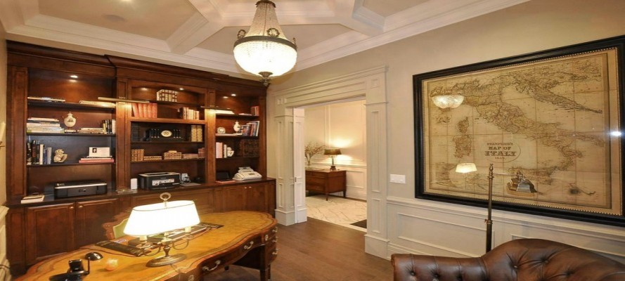 custom privet office in luxury home