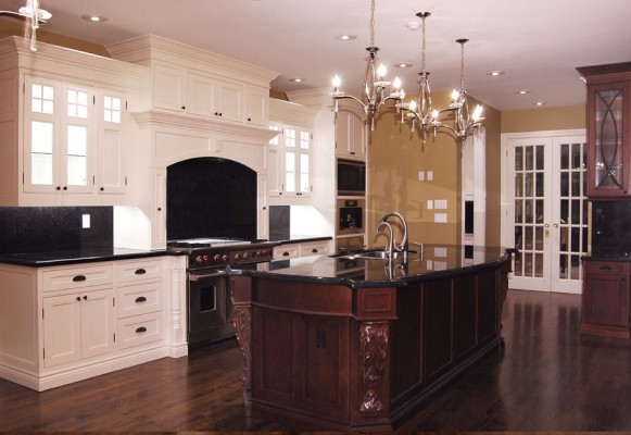 custom kitchen with wooden floor