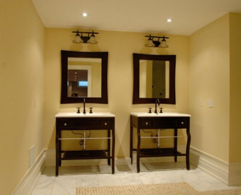 luxury bathroom with double vanity 