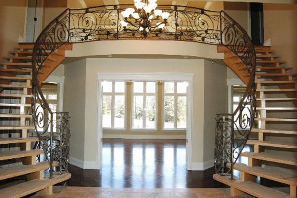 double staircase to second floor