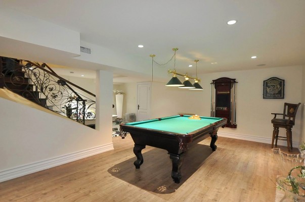 basement game room - custom build home