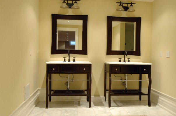 two vanity in the washroom - greater toronto builders